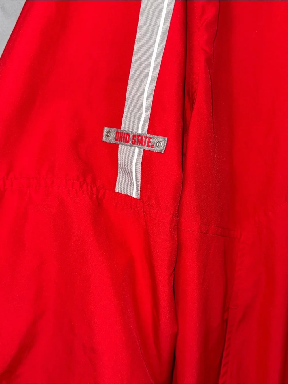 Ohio State Buckeyes Jacket Mens Large Red NCAA Football Nike Windbreaker Zip